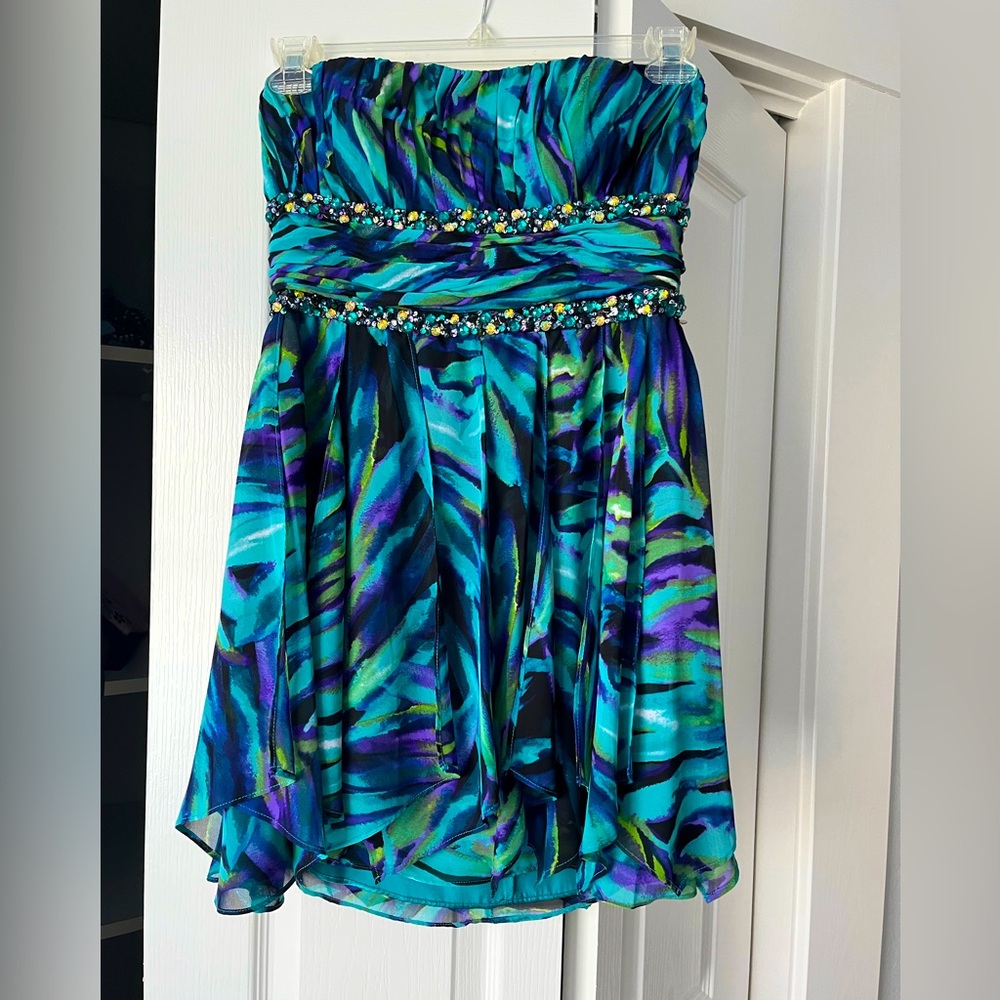 Fun and Beautiful Short Strapless Dress, Size 11/12